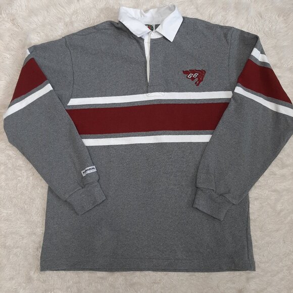 Vintage Rugby Wear Barbarian Men's 100% Cotton Gray and Brown Pullover Sweatshir - Picture 2 of 9